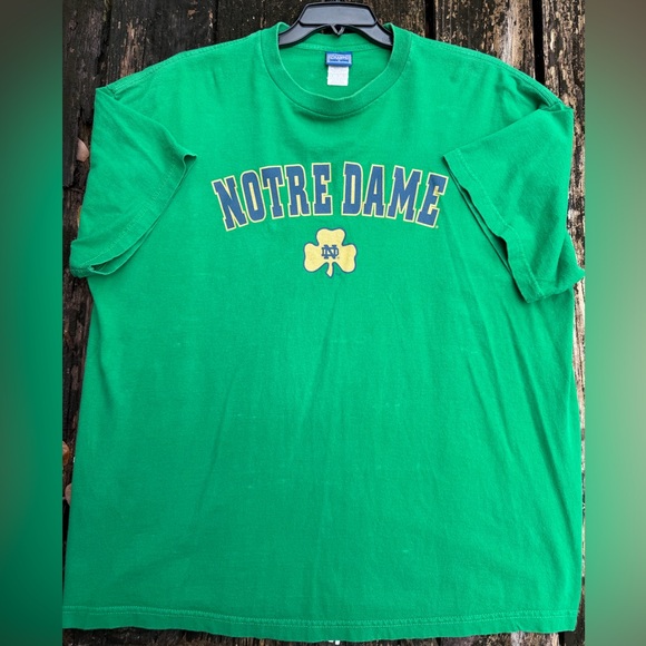 Vintage Champ Sports Notre Dame Fighting Irish Green XL Crewneck T-Shirt T3 - Picture 3 of 6